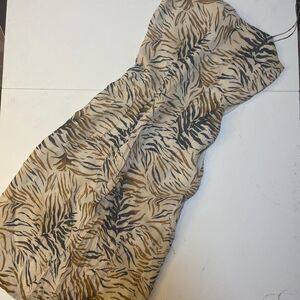 Vintage Zebra Print Midi Dress